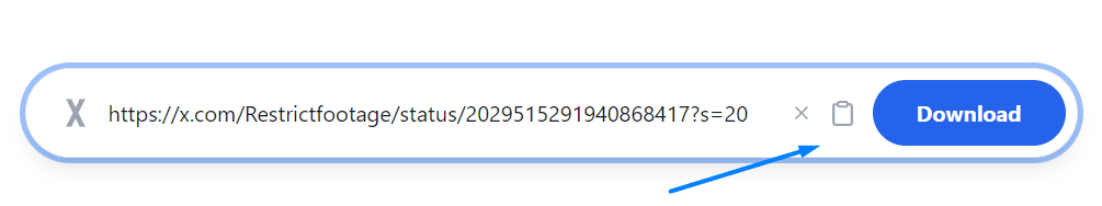 Pasting the video URL into the XSave downloader